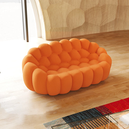 Honeycomb Shape Curved Loveseat Couch