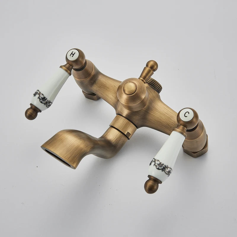 Shower Faucet Set Bathroom Shower Column with Shelf Rainfall