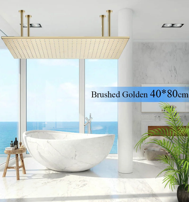 Large Rainfall Shower Faucet Ceiling Faucets LED Shower Head