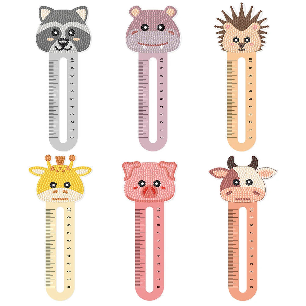 6Pcs PET Diamond Bookmark