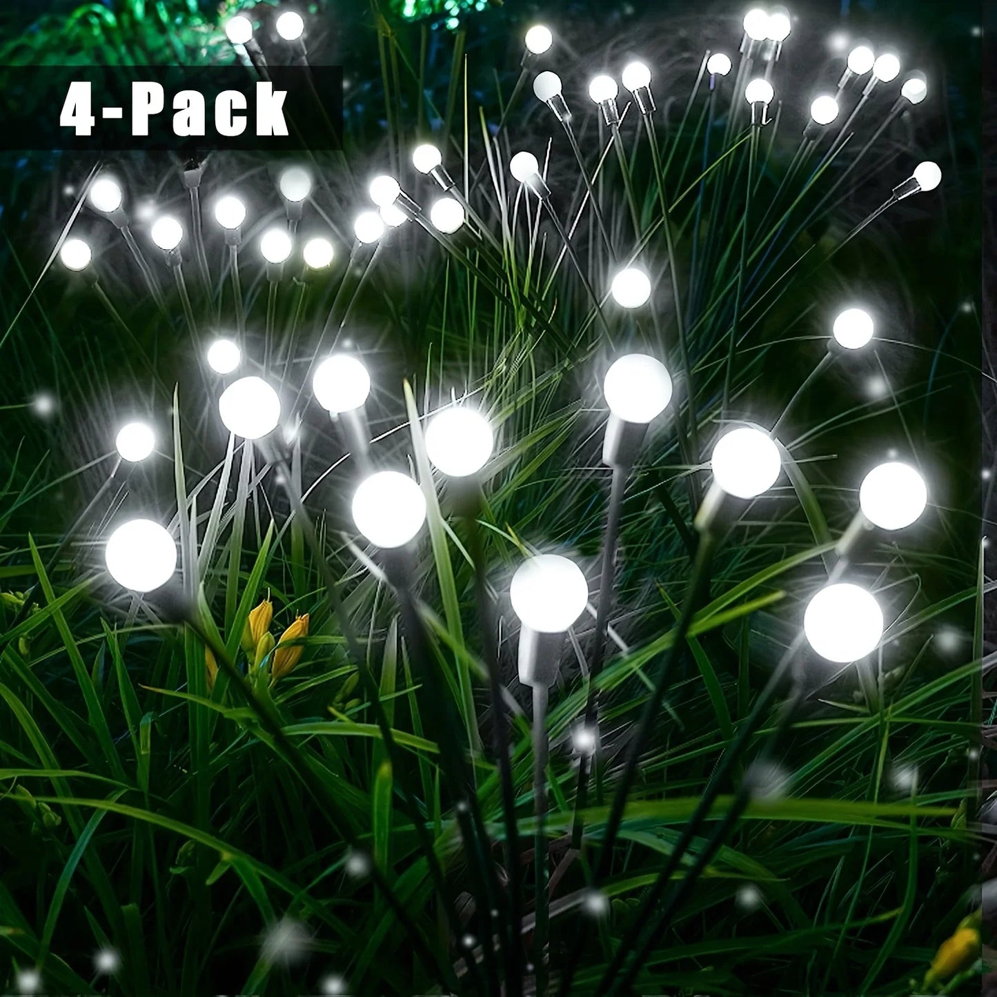 4 Pack 8 LED Solar Firefly Garden Light