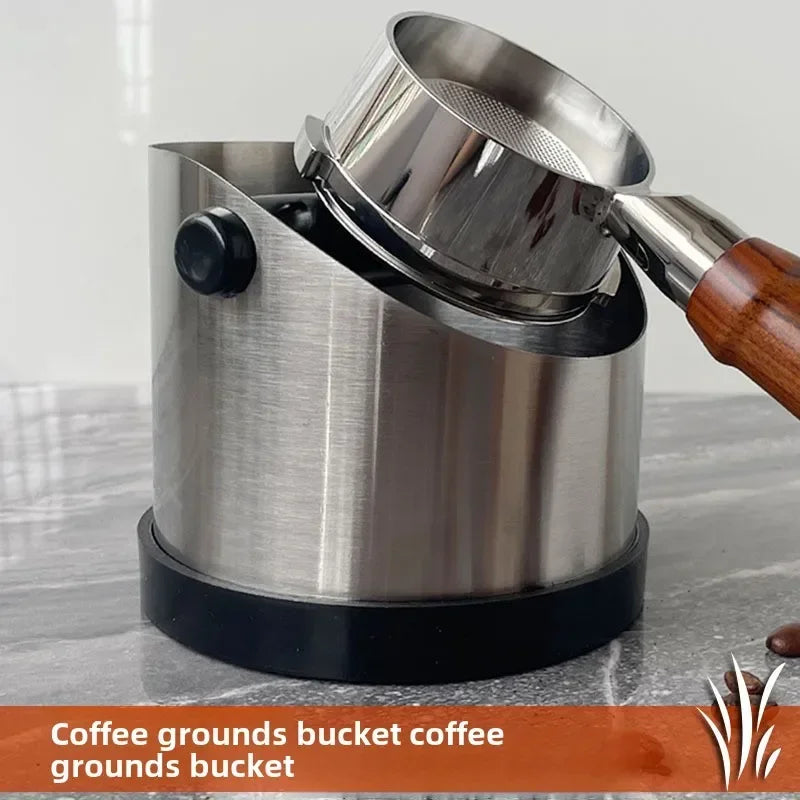 Coffee Ground Knock Box with Rubber Ring Beveled Coffee Ground Bin
