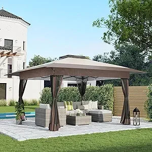 13’x13’ Pop Up Gazebo, with Metal Frame Mosquito Netting