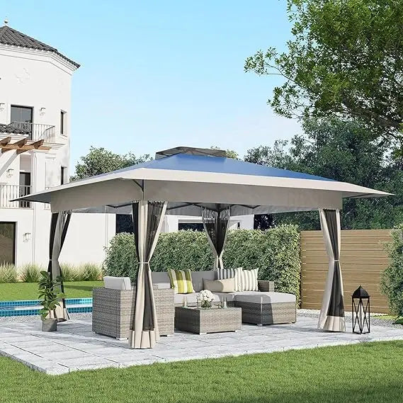 13’x13’ Pop Up Gazebo, with Metal Frame Mosquito Netting