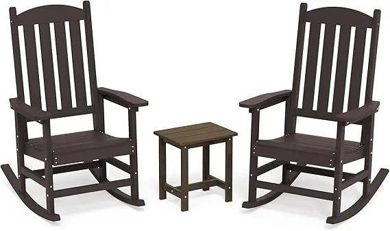 Outdoor Rocking Chairs Set of 3, 2 Chairs & 1 Table