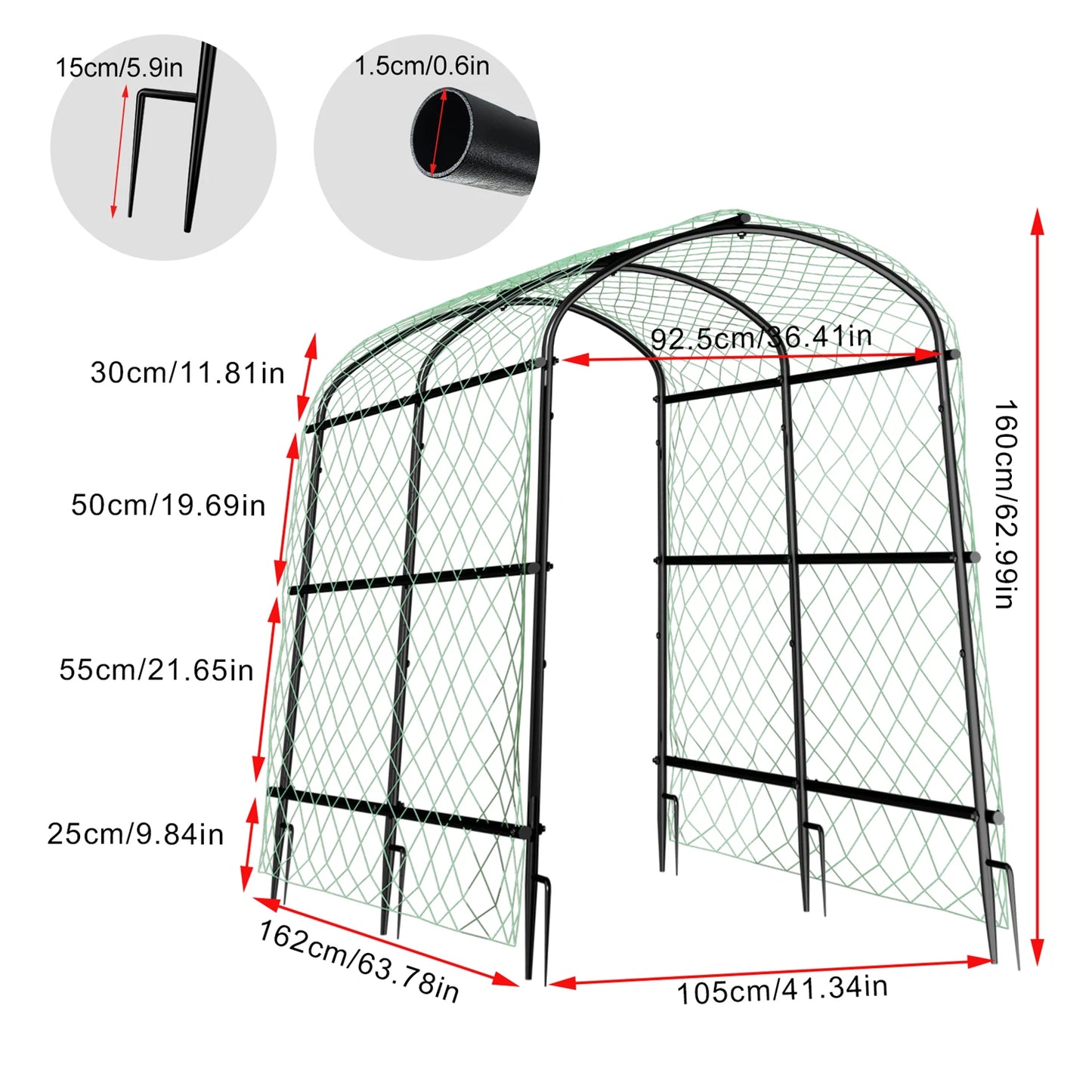 160/220CM Tall Garden Arch Trellis 1PCS