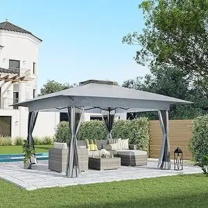 13’x13’ Pop Up Gazebo, with Metal Frame Mosquito Netting