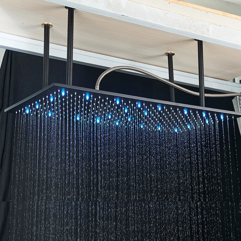 Large Rainfall Shower Faucet Ceiling Faucets LED Shower Head