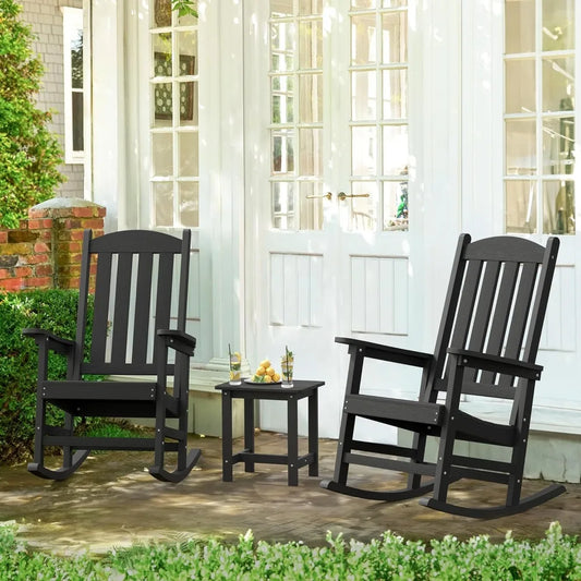 Outdoor Rocking Chairs Set of 3, 2 Chairs & 1 Table