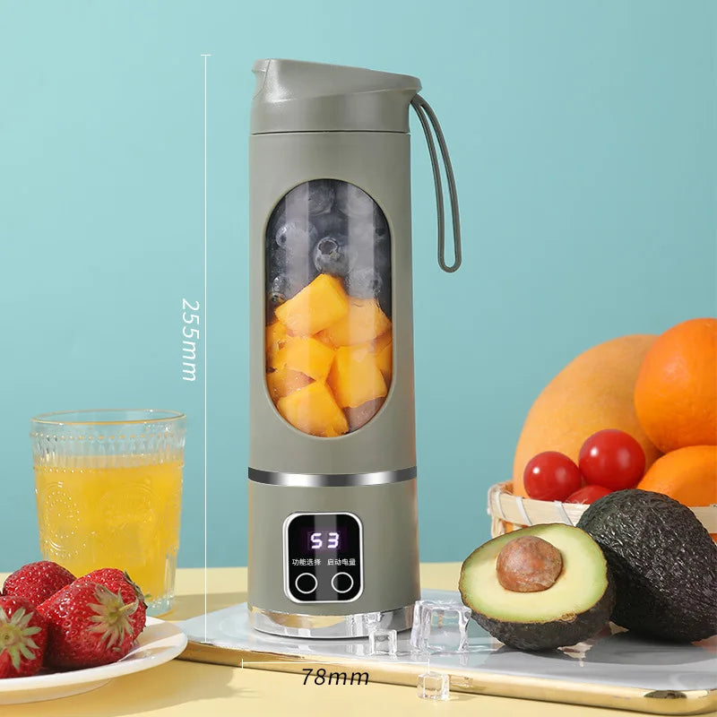 10 Blades Portable Fruit Juicer 450ml Capacity 3 Gears