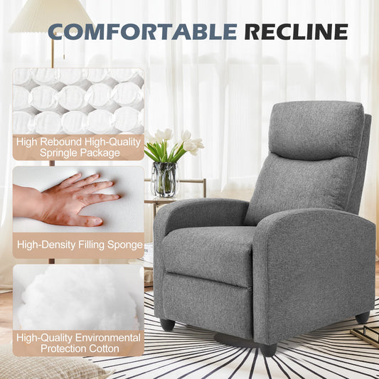 Recliner with Padded Seat Backrest & Massager