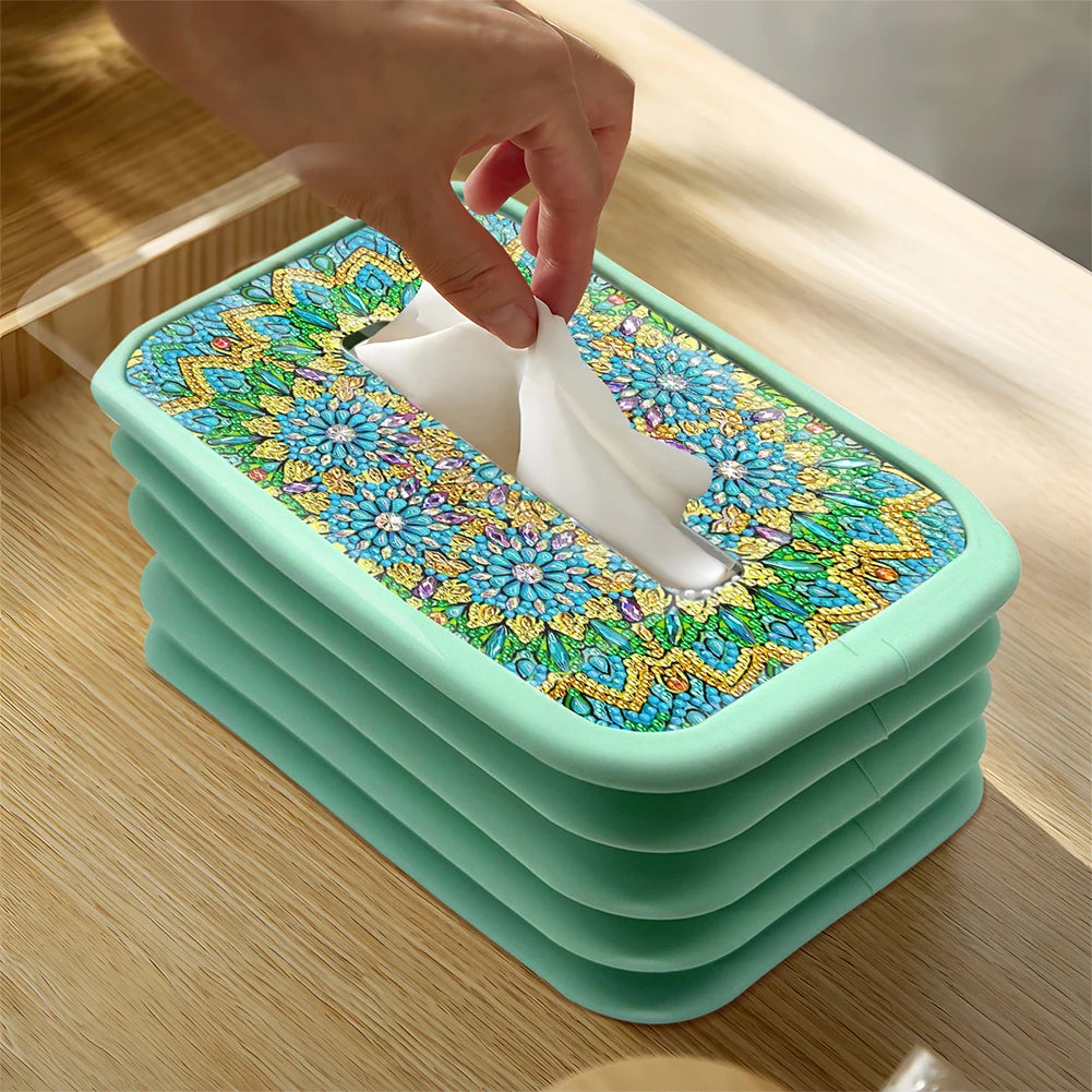 Diamond Painting Napkin Holder Acrylic Flower Ornament