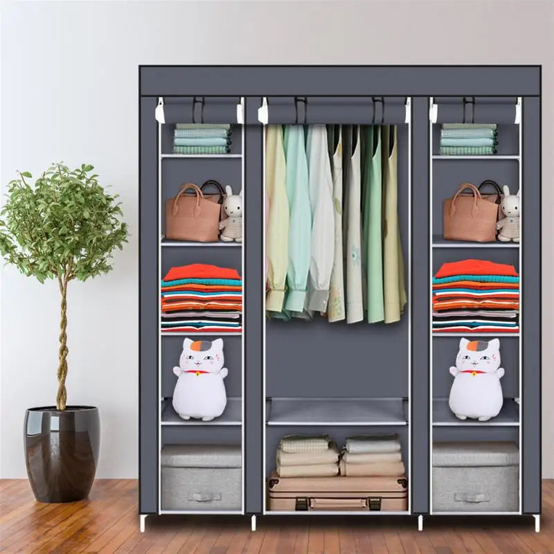Clothes Closet Double Rod Wardrobe