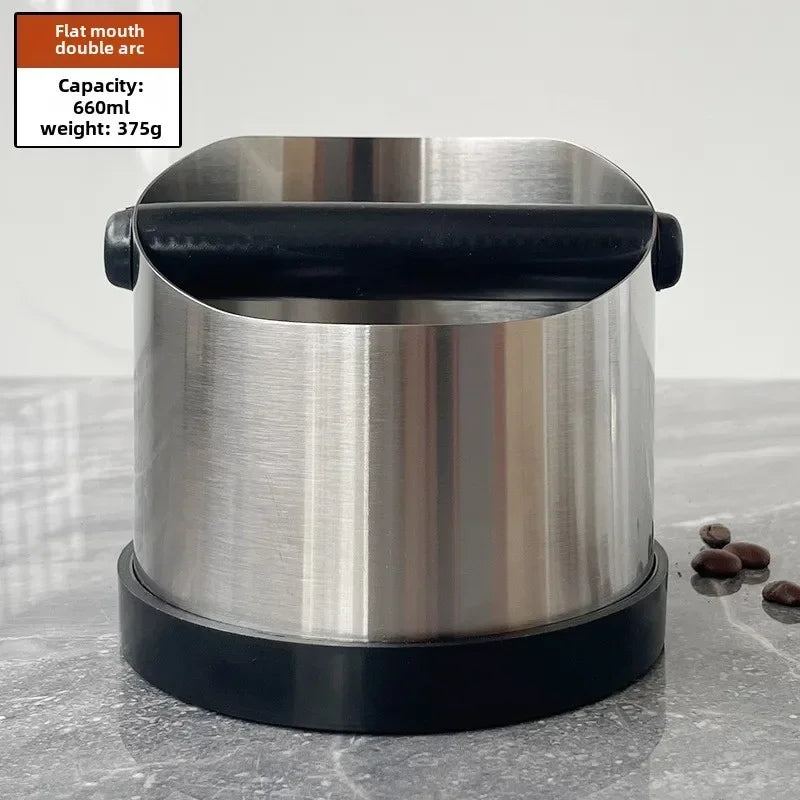 Coffee Ground Knock Box with Rubber Ring Beveled Coffee Ground Bin