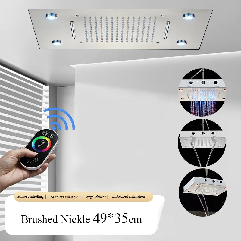 Large Rainfall Shower Faucet Ceiling Faucets LED Shower Head
