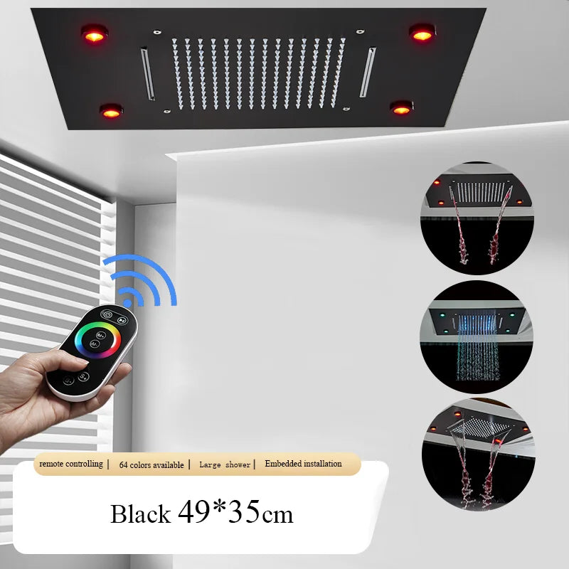 Large Rainfall Shower Faucet Ceiling Faucets LED Shower Head