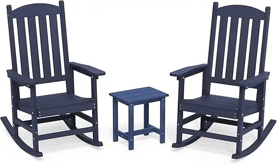Outdoor Rocking Chairs Set of 3, 2 Chairs & 1 Table