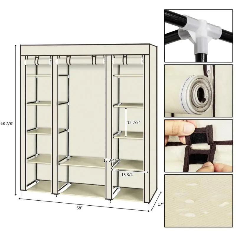 Clothes Closet Double Rod Wardrobe