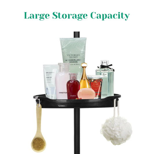 4-Tier Corner Shower Caddy with Rubber Pad,101.6 - 122 " H