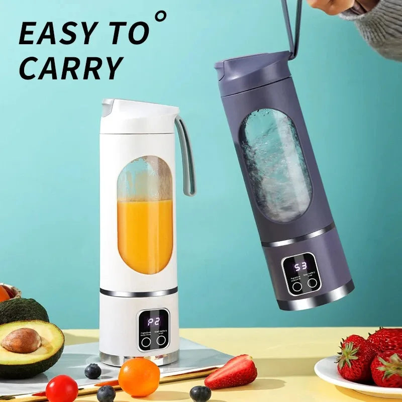 10 Blades Portable Fruit Juicer 450ml Capacity 3 Gears
