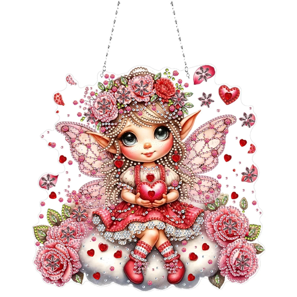 Valentines Day Love Puppy DIY Diamond Art Pendant Kit