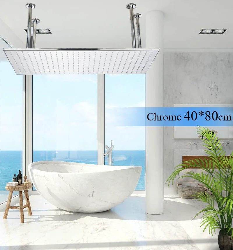 Large Rainfall Shower Faucet Ceiling Faucets LED Shower Head