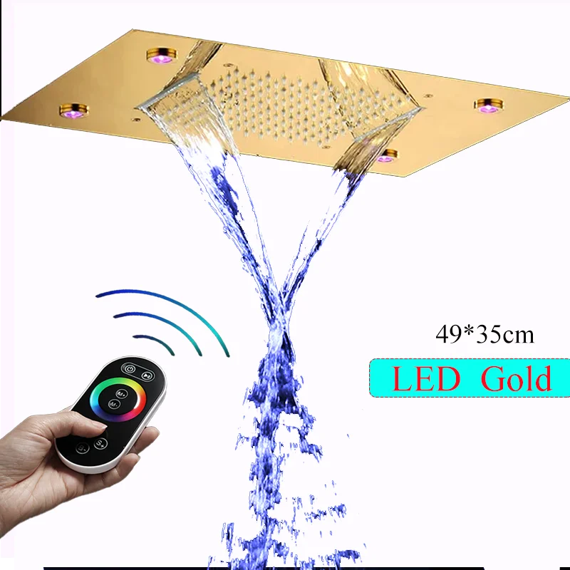 Large Rainfall Shower Faucet Ceiling Faucets LED Shower Head
