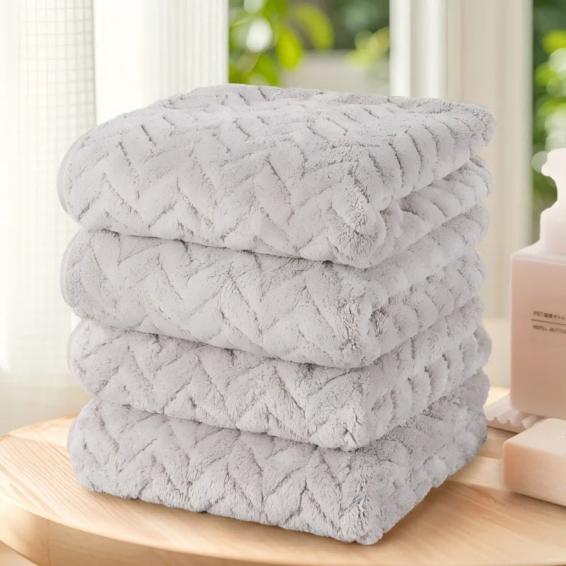 4 Piece Solid Color Towel Set