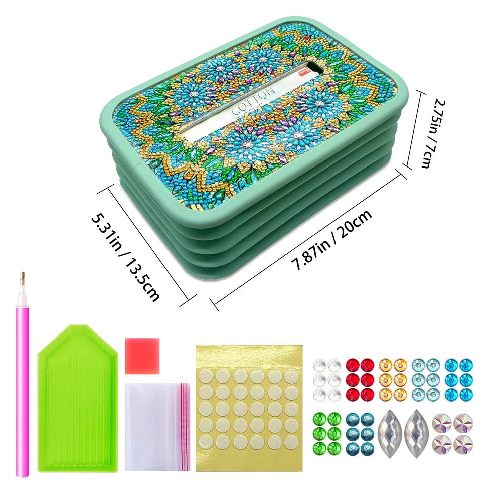 Diamond Painting Napkin Holder Acrylic Flower Ornament