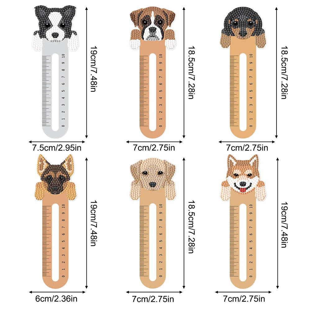 6Pcs PET Diamond Bookmark