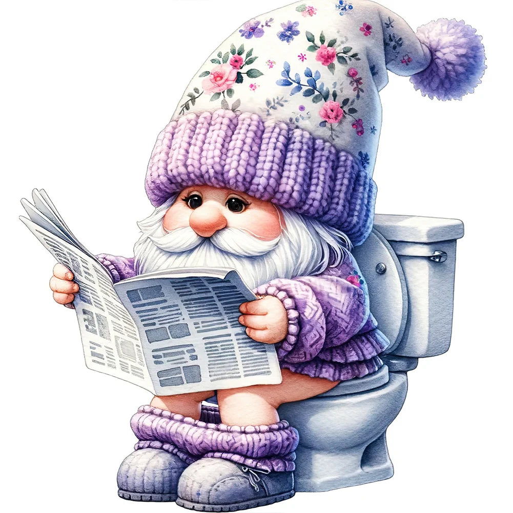 5D DIY Full Round Drill Diamond Painting Toilet Gnome Kit