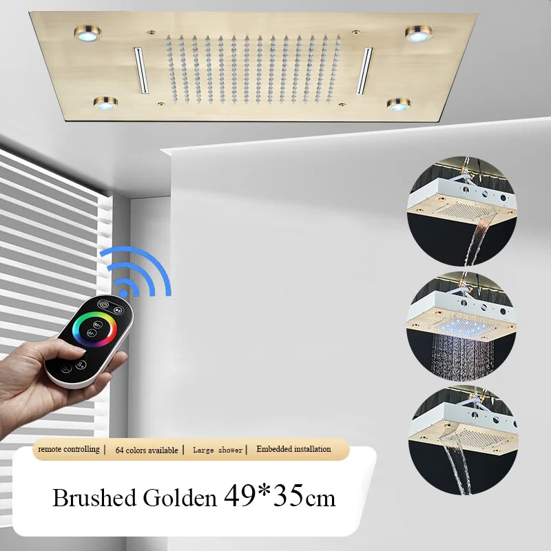 Large Rainfall Shower Faucet Ceiling Faucets LED Shower Head