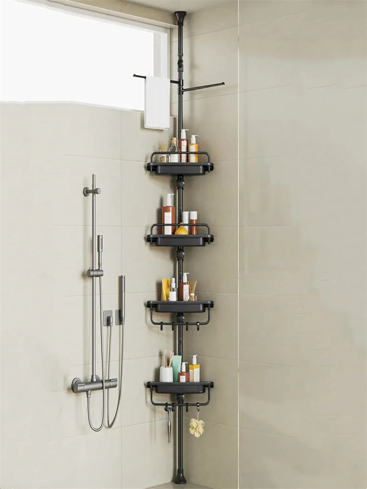 1pc bathroom rack adjustable bathroom rack black/white