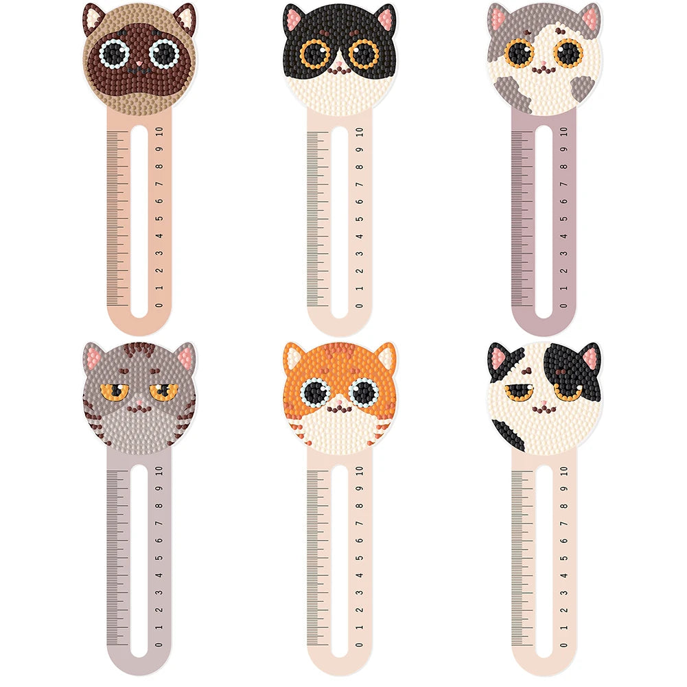 6Pcs PET Diamond Bookmark