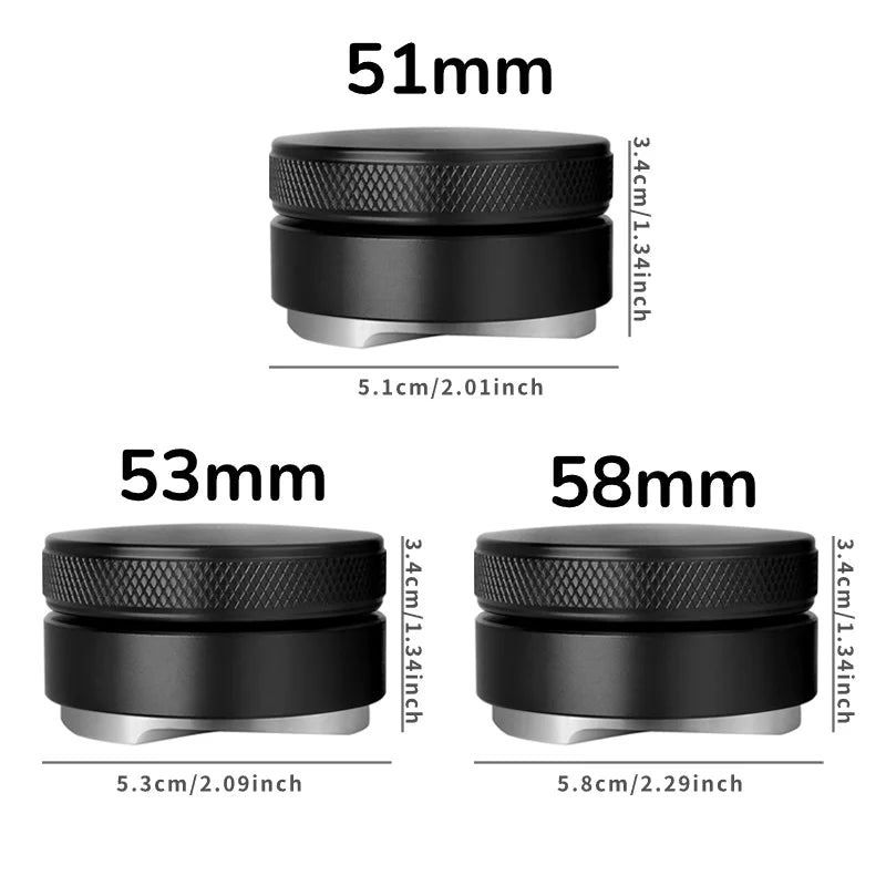 Coffee Espresso Distribution Tool/Leveler 3 Angled Slopes Adjustable Palm Tamper Fits 51/53/58mm Portafilter