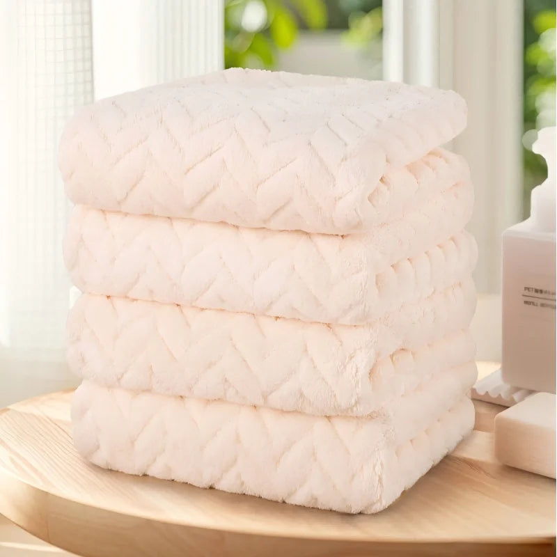 4 Piece Solid Color Towel Set