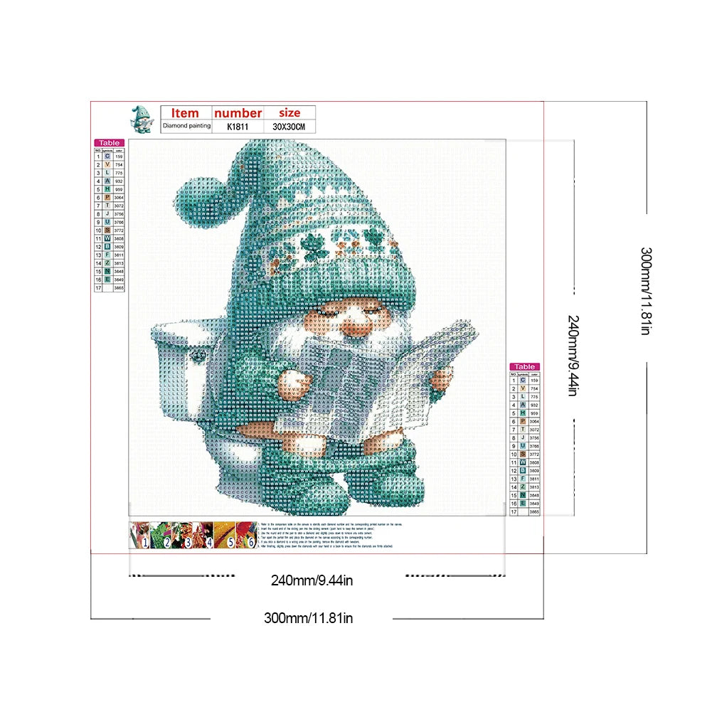 5D DIY Full Round Drill Diamond Painting Toilet Gnome Kit