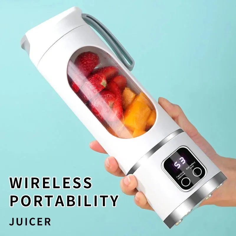 10 Blades Portable Fruit Juicer 450ml Capacity 3 Gears