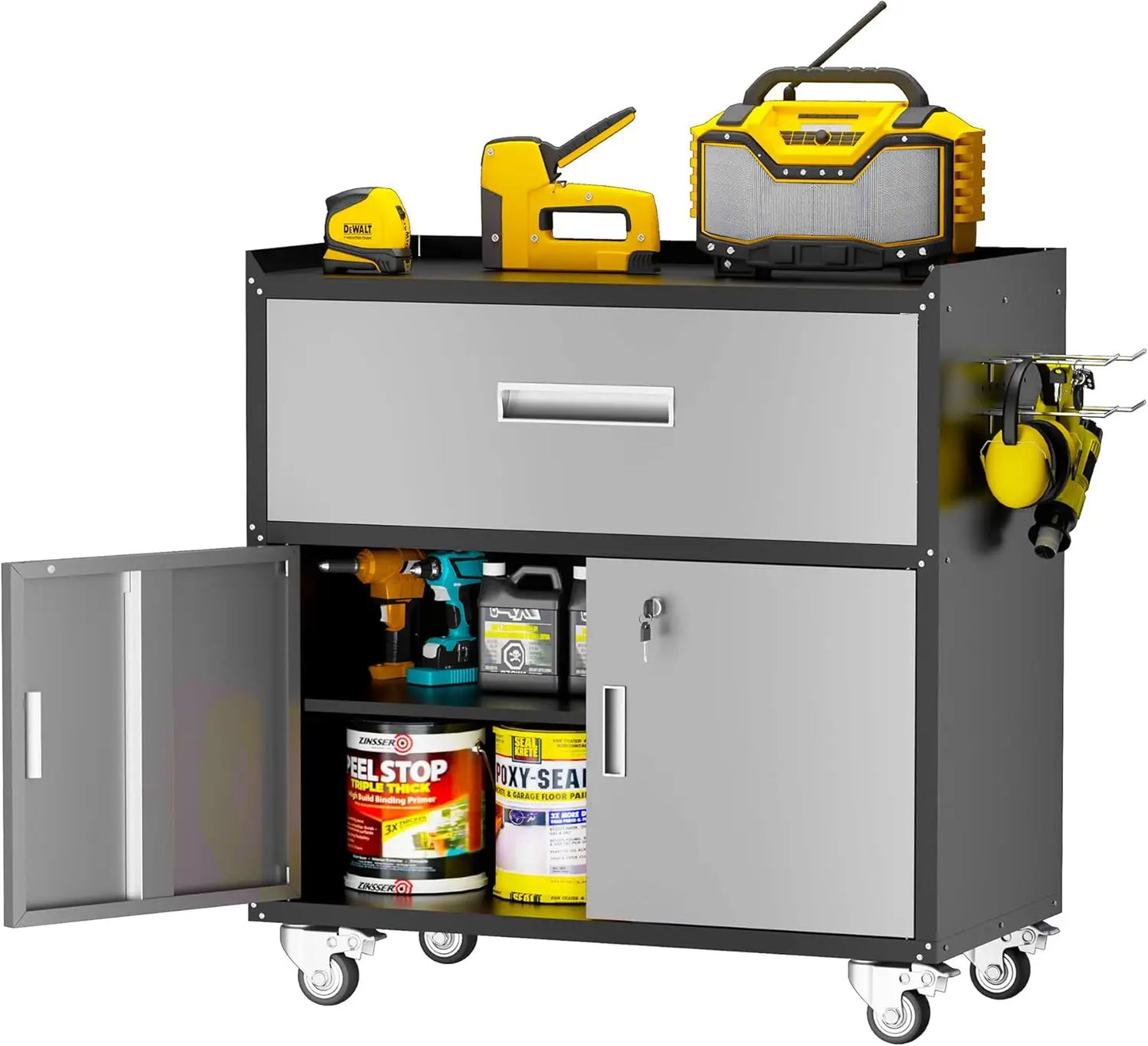 Metal Garage Storage Cabinet with Locking Doors