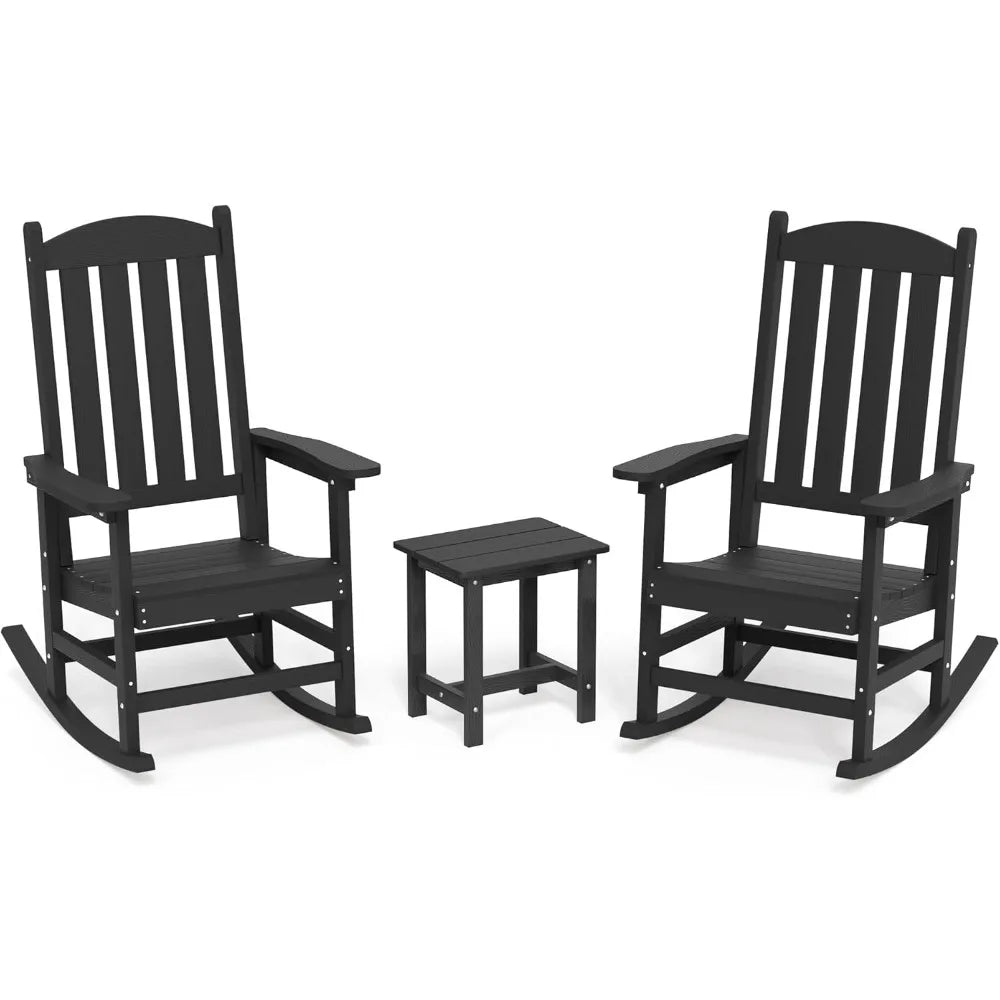 Outdoor Rocking Chairs Set of 3, 2 Chairs & 1 Table