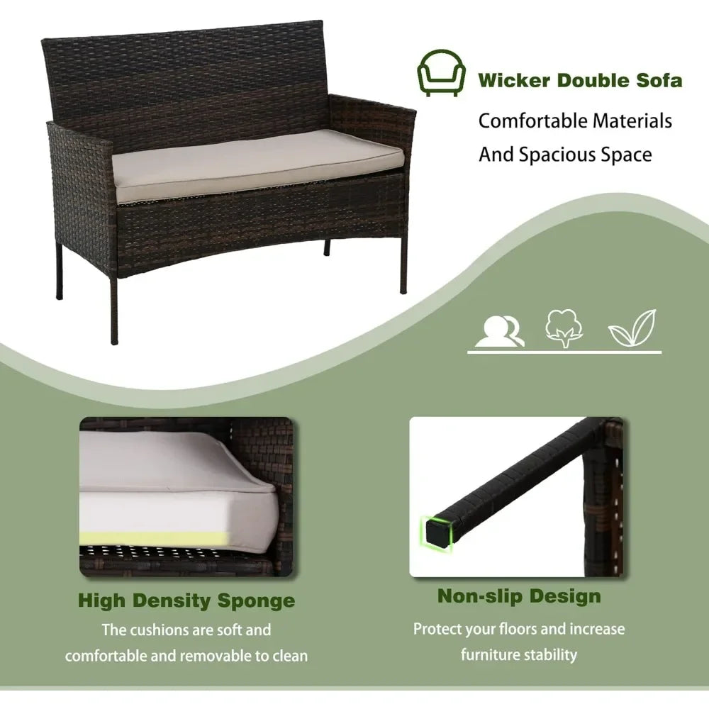 4 Pieces Patio Furniture Set