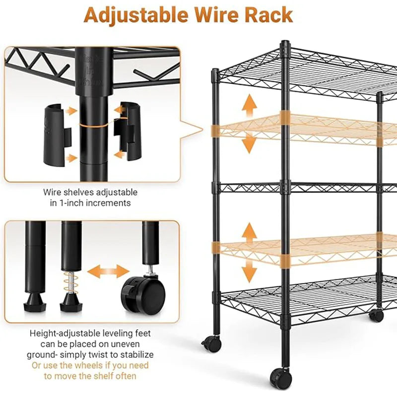 YSSOA 3-Shelf Wire Rack, 750Lb Capacity