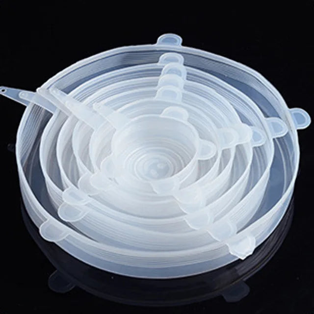 6 Pcs Silicone Cover Stretch Lids for Kitchen Microwave Food Covers Bowl Caps
