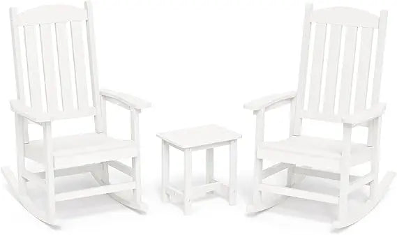 Outdoor Rocking Chairs Set of 3, 2 Chairs & 1 Table