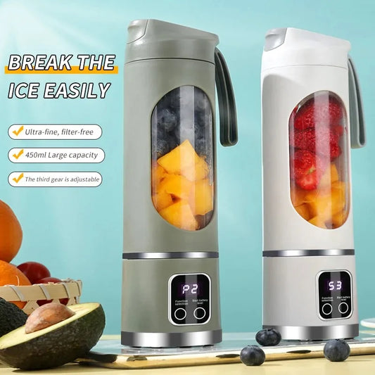 10 Blades Portable Fruit Juicer 450ml Capacity 3 Gears