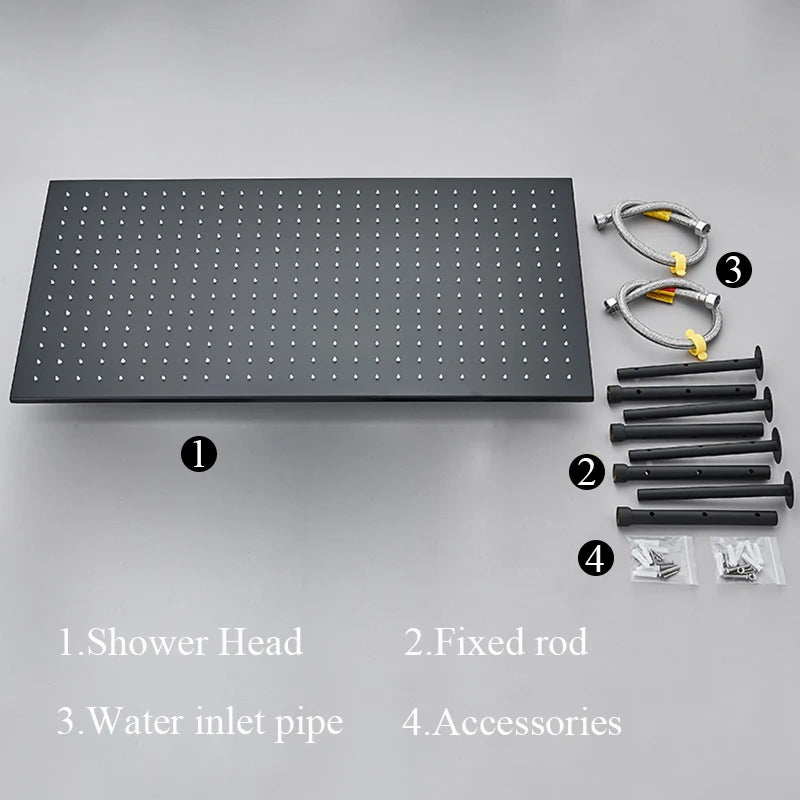Large Rainfall Shower Faucet Ceiling Faucets LED Shower Head