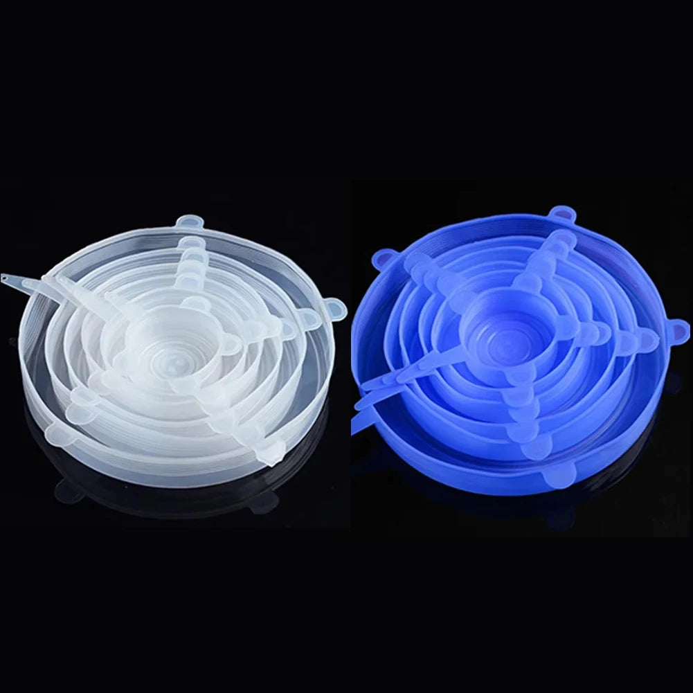 6 Pcs Silicone Cover Stretch Lids for Kitchen Microwave Food Covers Bowl Caps