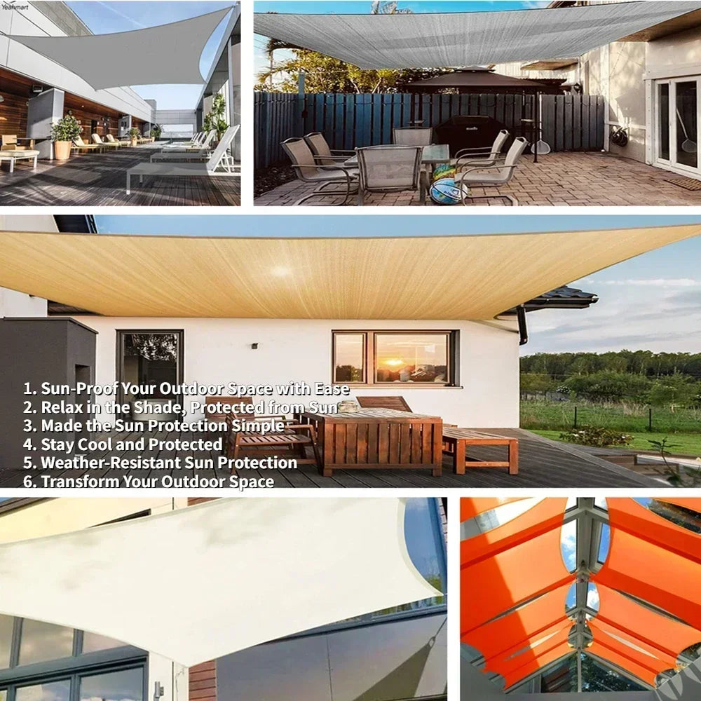 6x4m 5x4m 3x2m Sun Shelter Sunshade Protection Awning