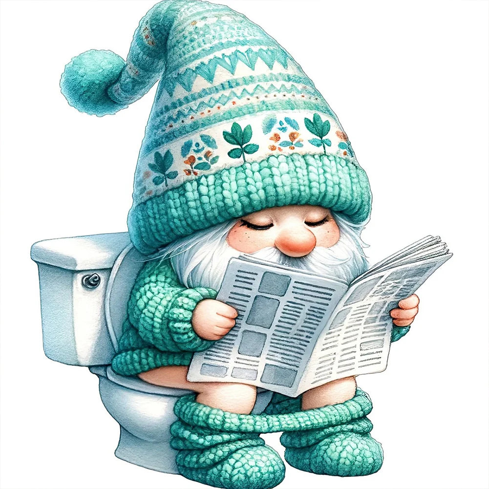 5D DIY Full Round Drill Diamond Painting Toilet Gnome Kit