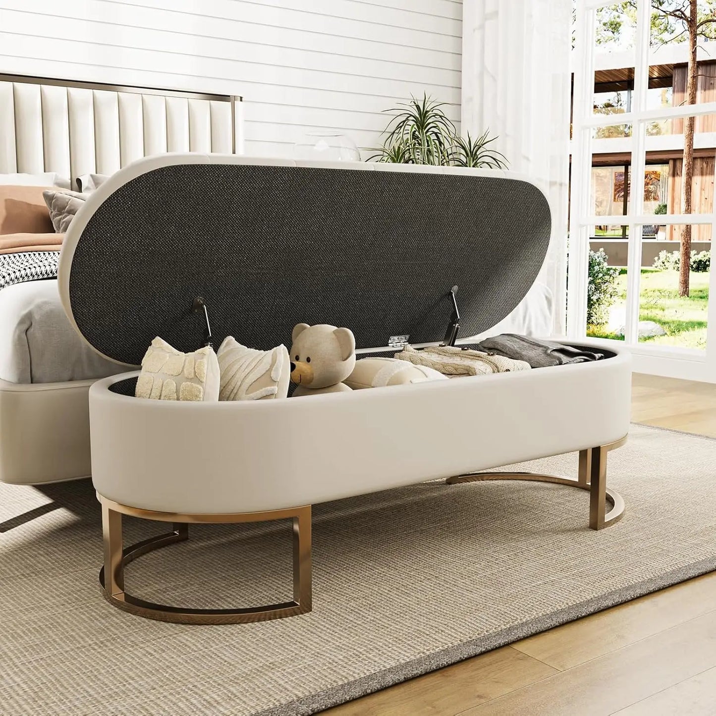 50" End of Bed Ottoman Bedroom Bench